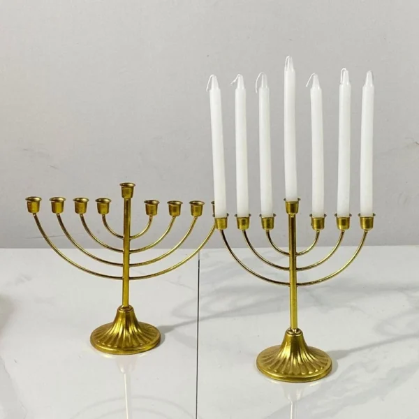 Candle Holder, 9-branch Metal Candle Stand, Vintage Gold Detachable Candlestick Home Decoration