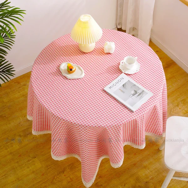 Cotton Linen Tablecloth Plaid Kindergarten Waterproof